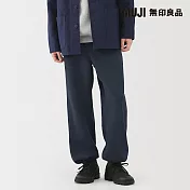 【MUJI 無印良品】男裏毛寬版褲 S 深藍
