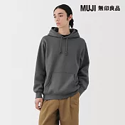 【MUJI 無印良品】男裏毛連帽上衣 S 墨灰