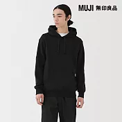 【MUJI 無印良品】男裏毛連帽上衣 S 黑色