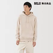 【MUJI 無印良品】男裏毛連帽上衣 S 象牙白