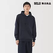 【MUJI 無印良品】男裏毛連帽上衣 S 深藍