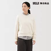 【MUJI 無印良品】女裏毛圓領衫 XL 柔白