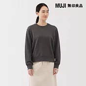 【MUJI 無印良品】女裏毛圓領衫 XL 墨灰