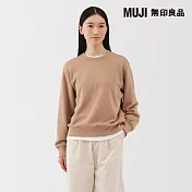 【MUJI 無印良品】女裏毛圓領衫 XL 米色