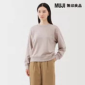 【MUJI 無印良品】女裏毛圓領衫 S 淺粉