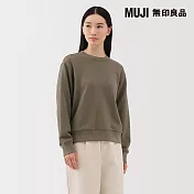 【MUJI 無印良品】女裏毛圓領衫 XL 煙燻綠