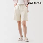 【MUJI 無印良品】女裏毛五分褲 S 柔白