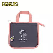 【日本正版授權】史努比 輕便 保冷袋 Snoopy/PEANUTS - 灰色款