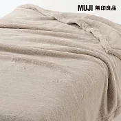 【MUJI 無印良品】再生聚酯暖纖毛厚手毛毯/D/淺米成品尺寸:W180×L200 cm