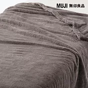 【MUJI 無印良品】再生聚酯暖纖毛厚手毛毯/S/深米成品尺寸:W140×L200 cm
