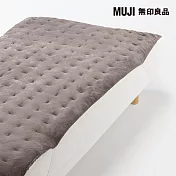 【MUJI 無印良品】再生聚酯暖纖毛厚手毛毯墊/S/深米成品尺寸:W100×L200 cm 壓紋縫製加工