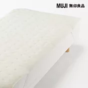 【MUJI 無印良品】再生聚酯暖纖毛厚手毛毯墊/S/象牙白成品尺寸:W100×L200 cm 壓紋縫製加工