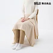 【MUJI 無印良品】棉絨毛針織膝上毯/米色成品尺寸:W80×L130 cm