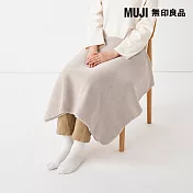 【MUJI 無印良品】聚酯纖維雙面絨毛毯/灰米成品尺寸:W80×L130 cm