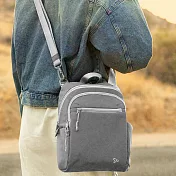 《TRAVELON》Voyages 4層防盜斜背包 - 象灰