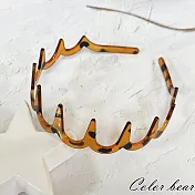 【卡樂熊】基本亮面高顱頂齒梳造型髮箍- 亮面琥珀色