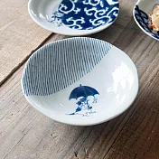 【日本Yamani】美濃燒｜貓咪文樣 陶瓷淺盤16.5cm ‧ 十草