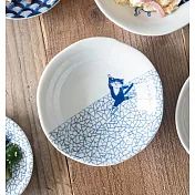 【日本Yamani】美濃燒｜貓咪文樣 陶瓷淺盤16.5cm ‧ 冰裂紋