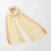 【日本ORIM今治毛巾】輕柔透氣紗 流蘇條紋 今治薄圍巾 ‧ 夕黃