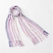 【日本ORIM今治毛巾】輕柔透氣紗 流蘇條紋 今治薄圍巾 ‧ 藤紫