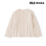 【MUJI 無印良品】兒童裏毛開襟衫 150 淺米
