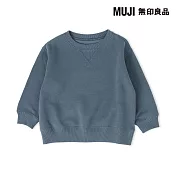 【MUJI 無印良品】幼兒容易穿脫裏毛圓領衫 80 煙燻藍