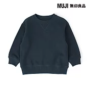 【MUJI 無印良品】幼兒容易穿脫裏毛圓領衫 80 深藍