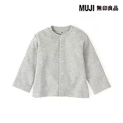 【MUJI 無印良品】幼兒裏毛開襟衫 90 灰色