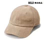 【MUJI 無印良品】吉貝木棉混燈芯絨棒球帽55-59cm 米色