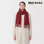 【MUJI 無印良品】蓬鬆羊毛圍巾 紅色