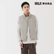 【MUJI 無印良品】男輕量羽絨可攜式立領背心 S 灰銀