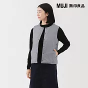 【MUJI 無印良品】女輕量羽絨可攜式無領背心 S 薰衣草紫