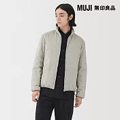 【MUJI 無印良品】男輕量羽絨可攜式立領外套 M 灰銀