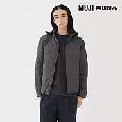 【MUJI 無印良品】男輕量羽絨可攜式立領外套 M 深灰