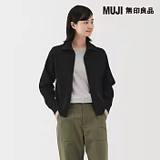 【MUJI 無印良品】女可水洗米蘭諾螺紋外套 S 黑色