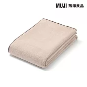 【MUJI 無印良品】彩色布邊小浴巾/ 米色