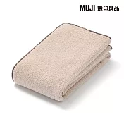 【MUJI 無印良品】彩色布邊面用巾/ 米色