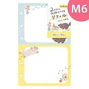 【日本Wa-Life】fufufu手帳六孔活頁補充用紙(雙格) ‧ 貓咪房間