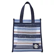 [星巴克]星質感條紋網布手提袋