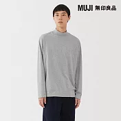 【MUJI 無印良品】男起毛半高領長袖T恤 M 灰色
