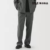 【MUJI 無印良品】男縱橫彈性起毛人字紋褲 M 墨灰