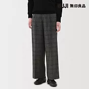 【MUJI 無印良品】女起毛直筒褲 M 墨灰紋樣