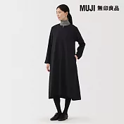 【MUJI 無印良品】女起毛長袖洋裝 M 暗藍