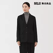 【MUJI 無印良品】女起毛西裝外套 M 黑色