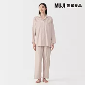 【MUJI 無印良品】女無側縫法蘭絨長袖家居睡衣 XL 淺粉