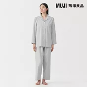 【MUJI 無印良品】女無側縫法蘭絨長袖家居睡衣 XL 灰色