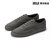 【MUJI 無印良品】撥水加工柔軟鞋墊帆布休閒鞋 22cm 墨灰