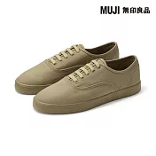 【MUJI 無印良品】撥水加工柔軟鞋墊帆布休閒鞋 22cm 駝色