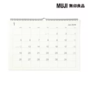 【MUJI 無印良品】【網購限定】蔗渣紙壁掛月曆/2026年1月~12月/A3橫型