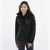 【遊遍天下】女款GlobeTex防水防風保暖刷毛軟殼外套(GJ23046) M 曜岩黑